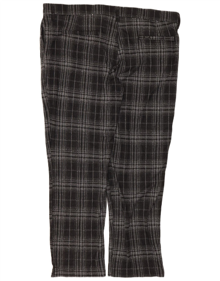 LEE Womens Straight Chino Trousers US 22 3XL W42 L30 Black Check Polyester