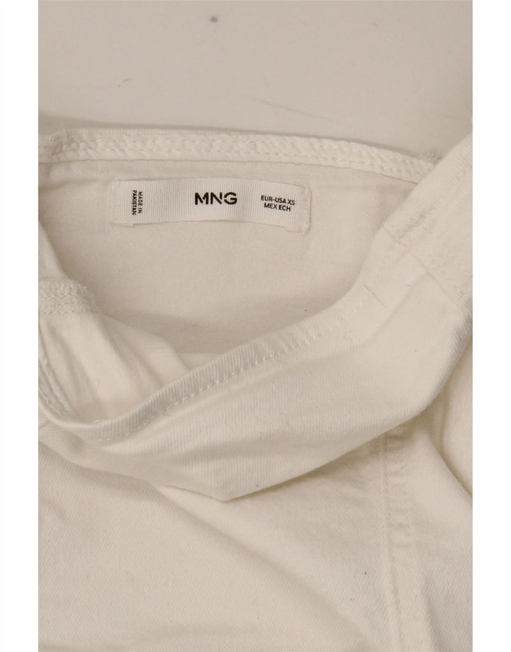 Mango Womens Corset Top UK 4 XS White Cotton