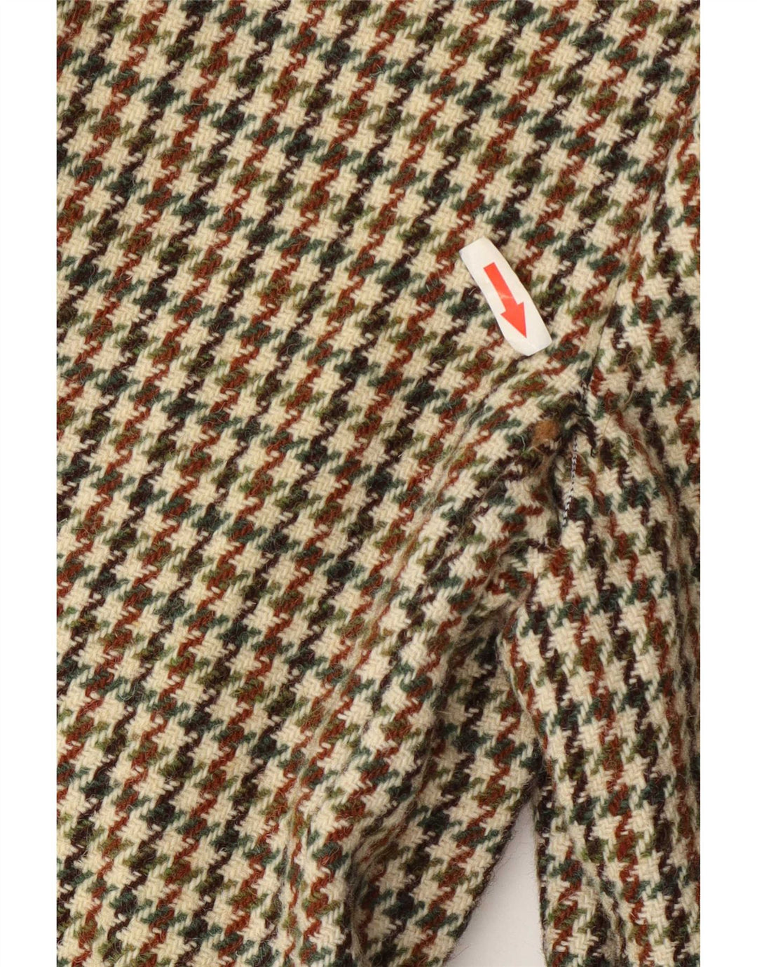 Harris Tweed Mens Long Blazer Jacket UK 38 Medium Green Houndstooth
