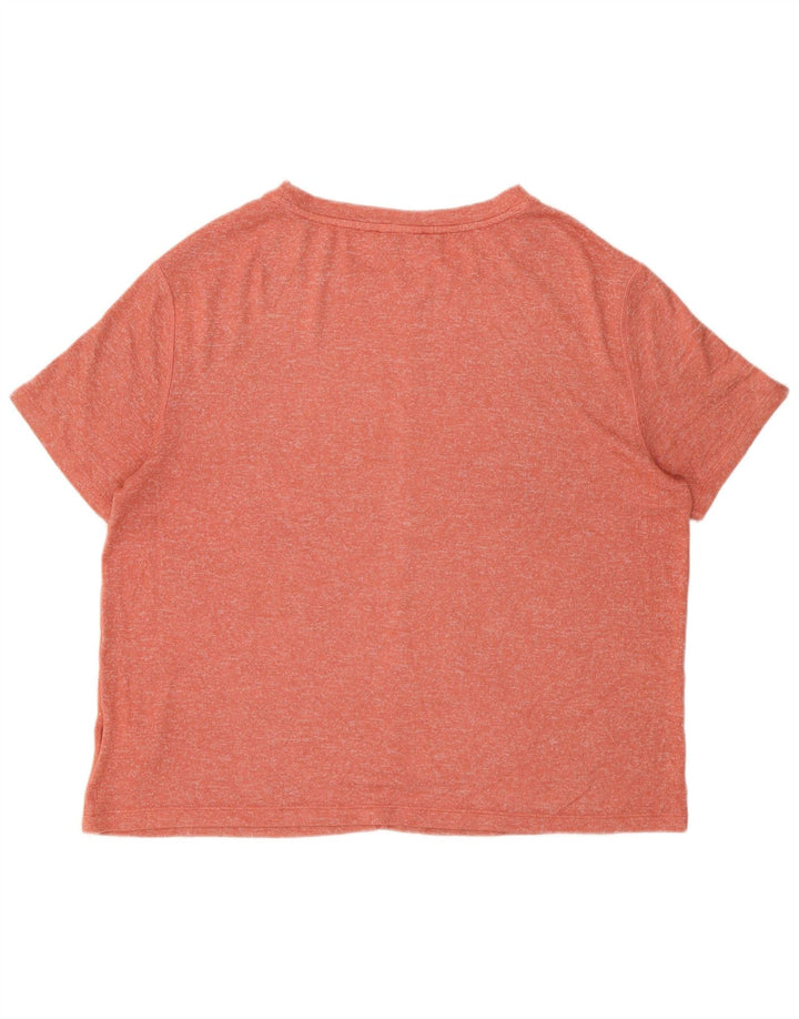 Marks & Spencer Womens T-Shirt Top UK 16 Large Orange Viscose