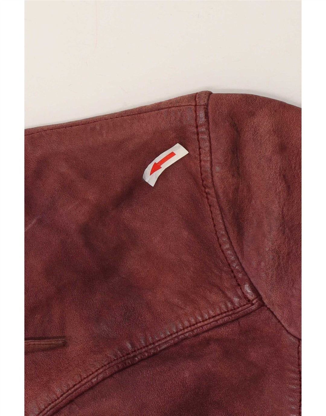 Conbipel Womens Leather Jacket IT 44 Medium Burgundy