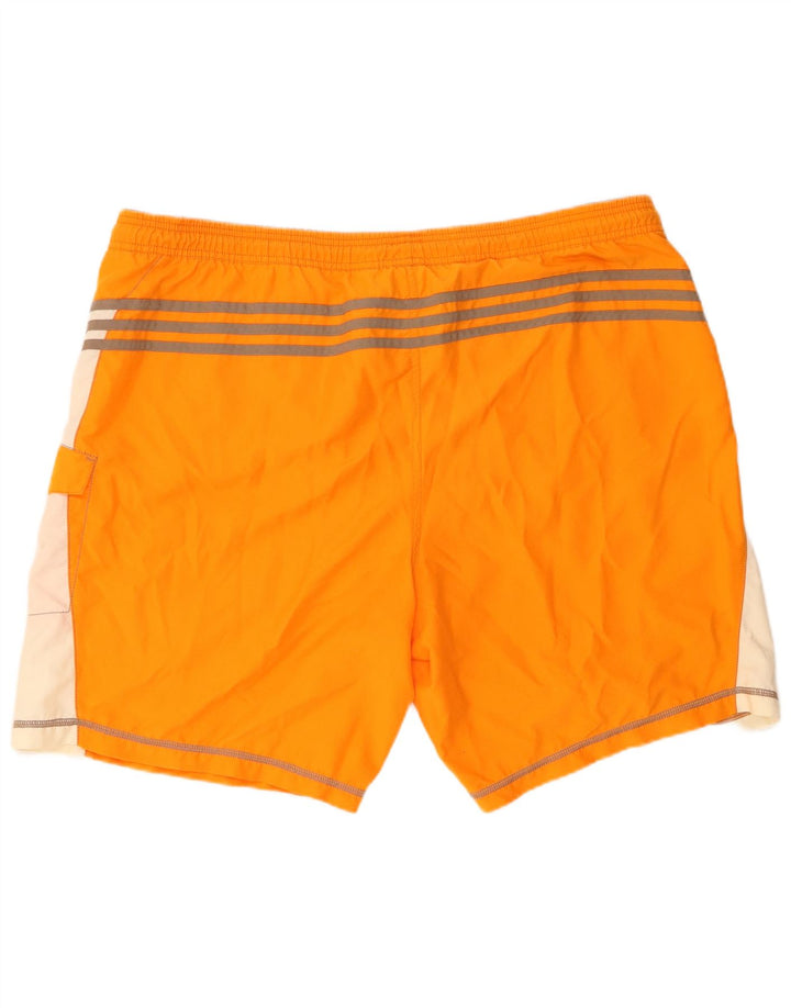 Adidas Mens Graphic Swimming Shorts 2XL Orange Colourblock Polyester