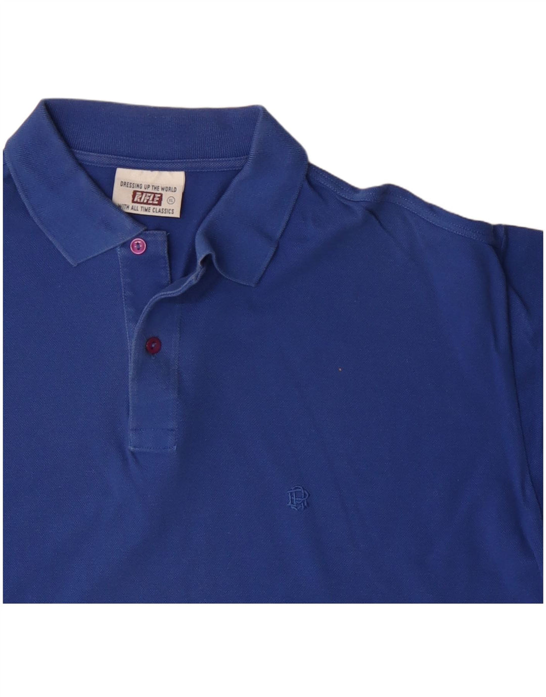 RIFLE Mens Polo Shirt XL Blue Cotton