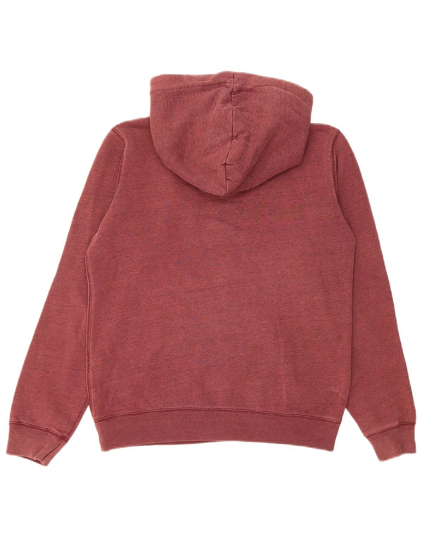 Jack Wills Womens Graphic Hoodie Jumper UK 8 Small Burgundy Cotton