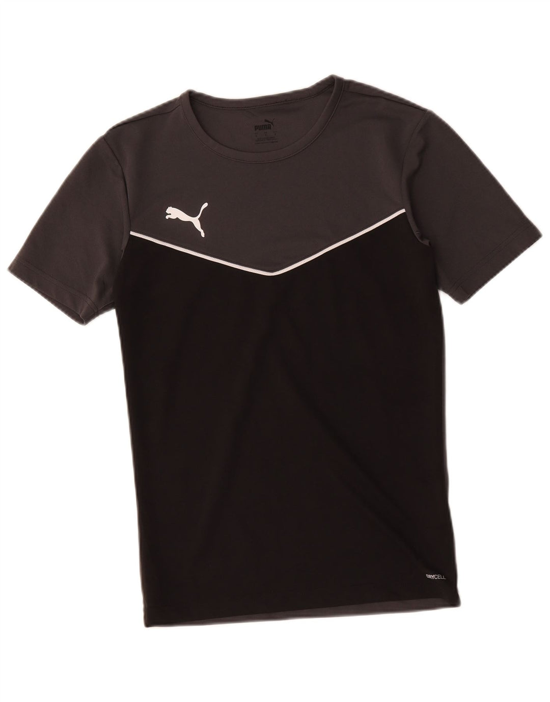 Puma Mens T-Shirt Top Small Black Colourblock Polyester