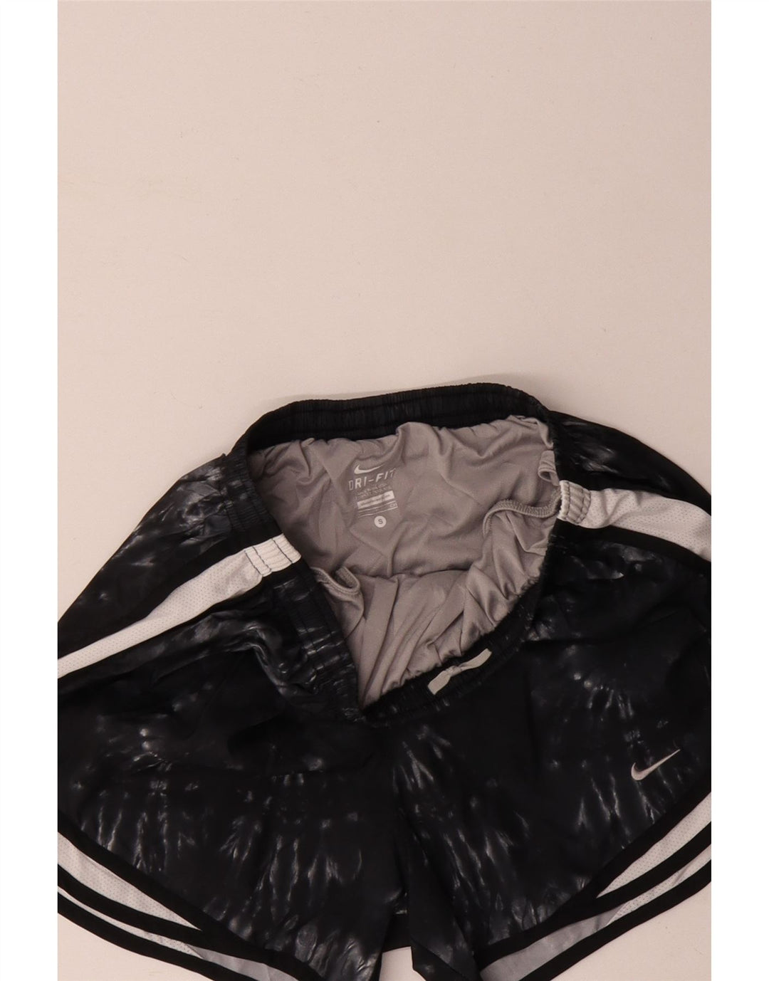 Nike Womens Dri Fit Sport Shorts UK 8 Small  Black Tie Dye Polyester