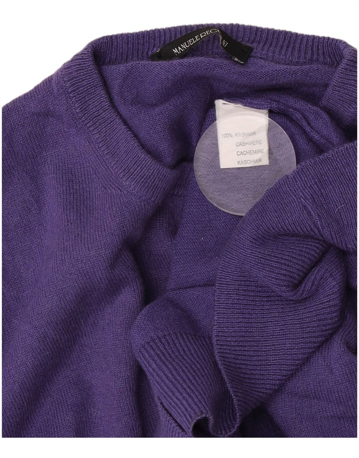 Vintage Mens Crew Neck Jumper Sweater Medium Purple Cashmere