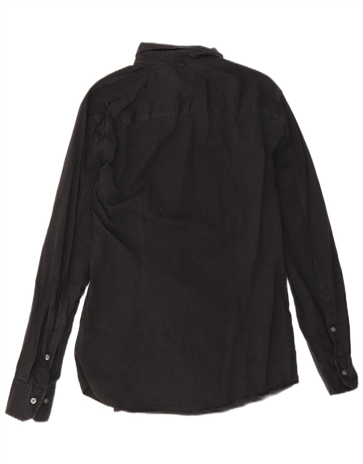 Tommy Hilfiger Mens Slim Fit Shirt Large Black Cotton