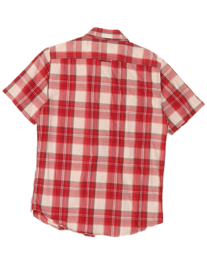 SUPERDRY Mens Short Sleeve Shirt XL Red Check Cotton