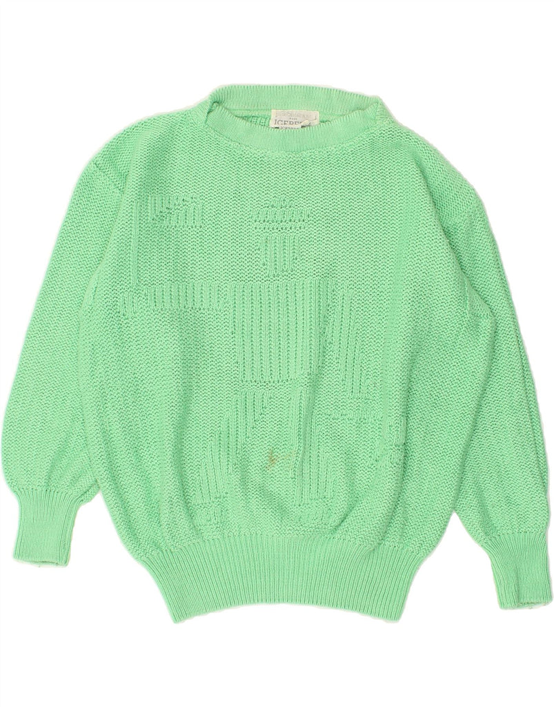 JC DE CASTELBAJAC Womens Boat Neck Jumper Sweater UK 16 Large Green Wool | Vintage JC De Castelbajac | Thrift | Second-Hand JC De Castelbajac | Used Clothing | Messina Hembry 