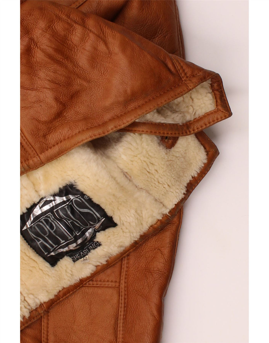 VINTAGE Mens Shearling Jacket IT 52 XL Brown