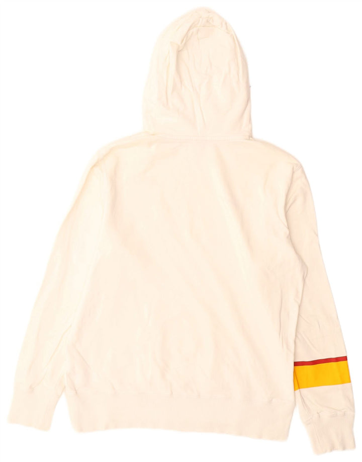 Nike Mens Graphic Hoodie Jumper Medium White Colourblock Cotton