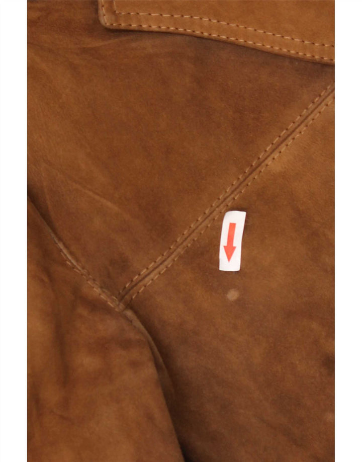 Vintage Mens 3 Button Suede Blazer Jacket UK 40 Large Brown Leather