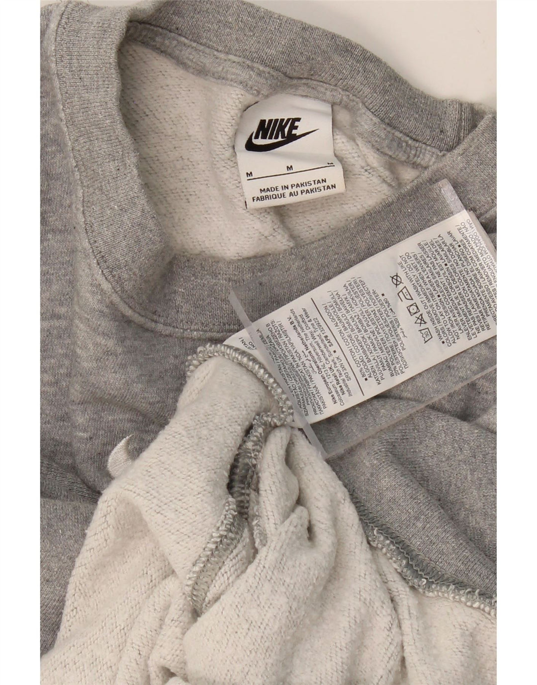 NIKE Womens Oversized Crop Sweatshirt Jumper UK 14 Medium Grey Cotton