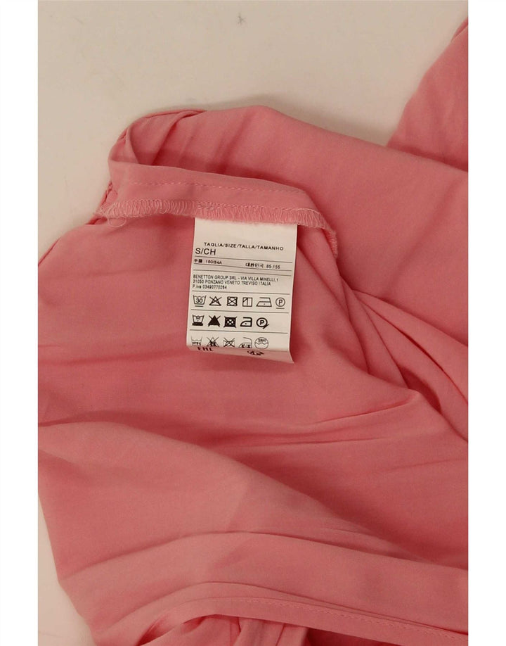 Benetton Womens Halter Dress UK 10 Small Pink Viscose