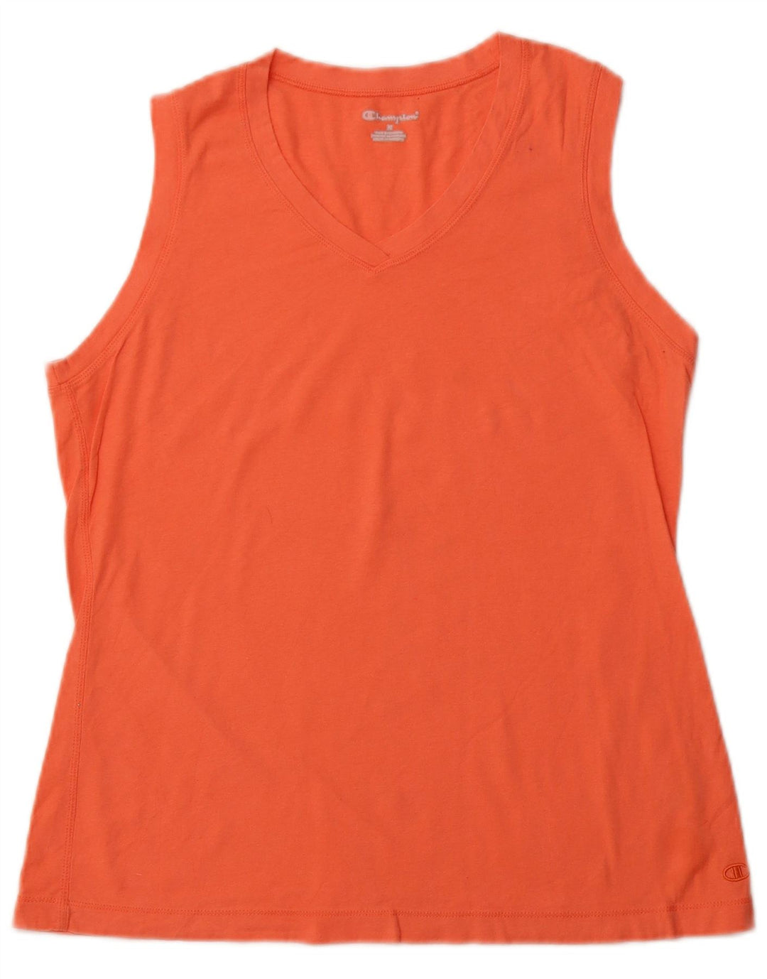 CHAMPION Womens Vest Top UK 14 Medium Orange Cotton