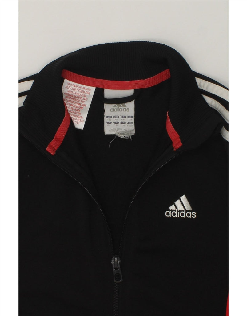 ADIDAS Boys Tracksuit Top Jacket 7-8 Years Black Colourblock Polyester | Vintage Adidas | Thrift | Second-Hand Adidas | Used Clothing | Messina Hembry 