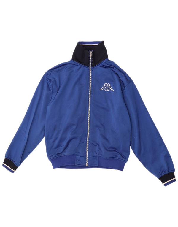 Kappa Boys Tracksuit Top Jacket 12-13 Years XL Blue Colourblock Polyester