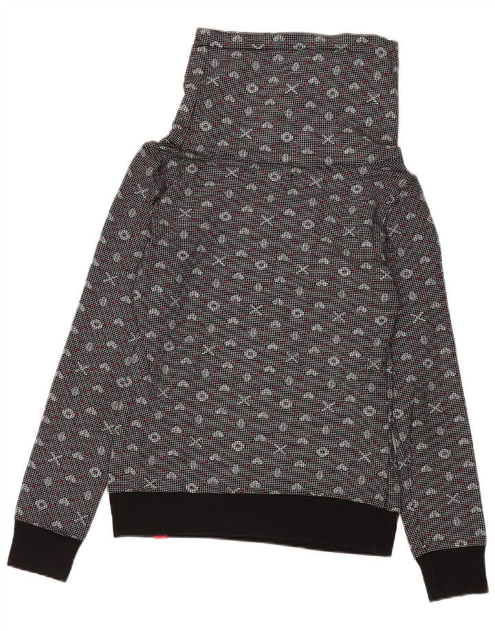 Converse Womens Graphic Sweatshirt Jumper UK 12 Medium Grey Geometric