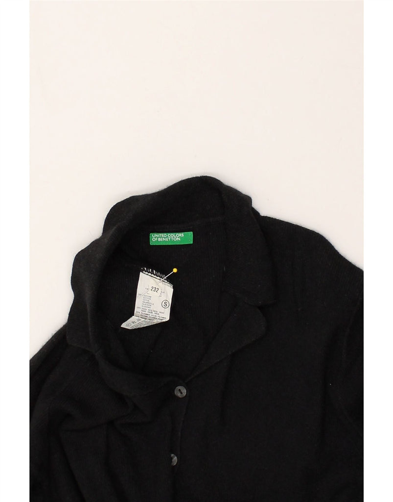 BENETTON Womens Cardigan Sweater UK 10 Small Black Cotton | Vintage Benetton | Thrift | Second-Hand Benetton | Used Clothing | Messina Hembry 