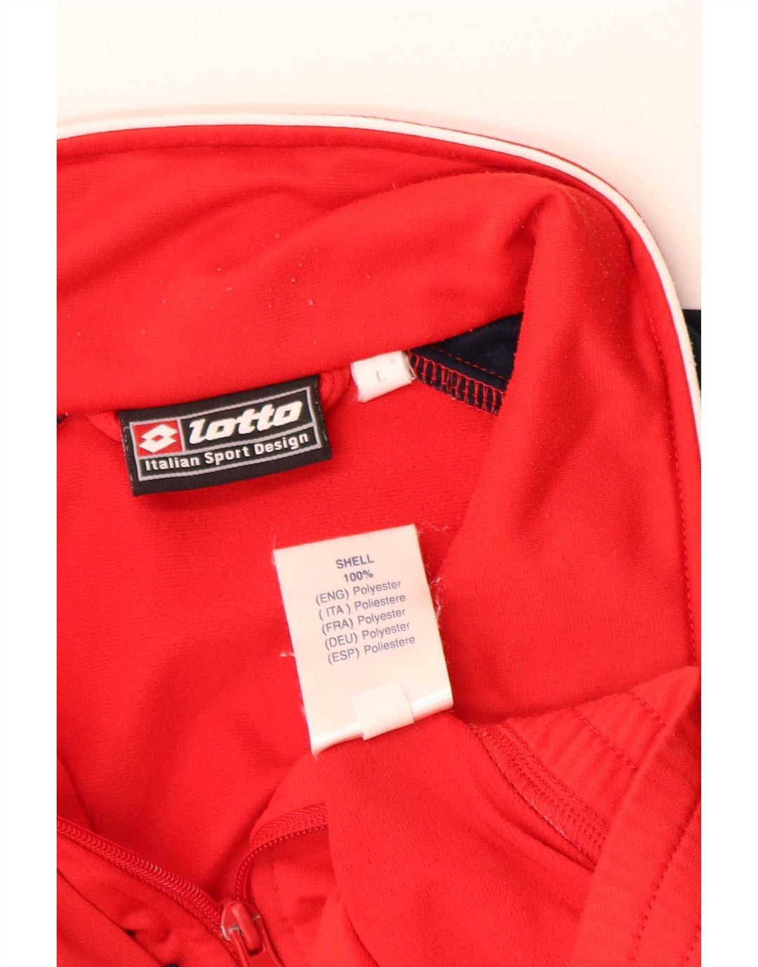 Lotto Mens Tracksuit Top Jacket UK 40/42 Large Red Colourblock Polyester