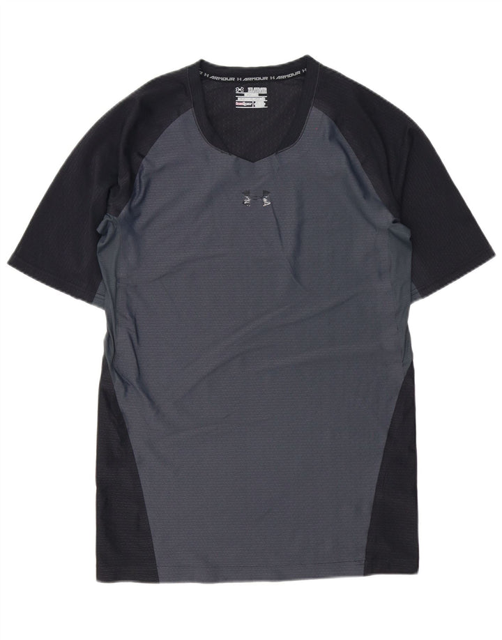 Under Armour Mens Compression T-Shirt Top 2XL Grey Colourblock Polyester