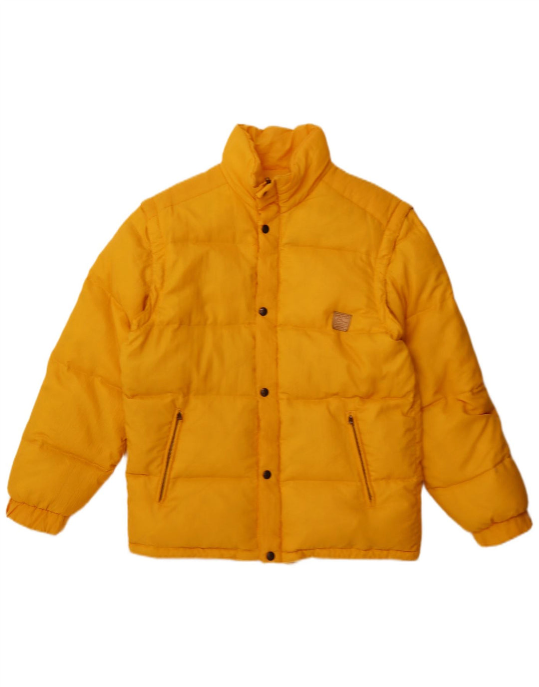 Vintage Mens Padded Jacket UK 40 Large Yellow Polyester