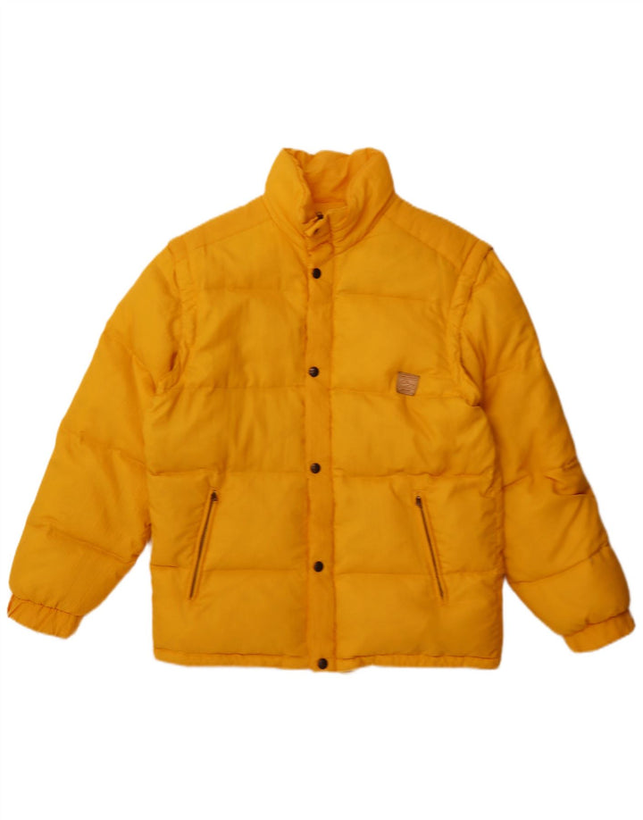 Vintage Mens Padded Jacket UK 40 Large Yellow Polyester