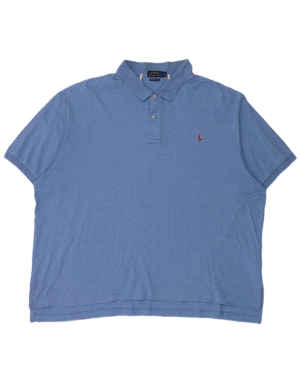 Polo Ralph Lauren Mens Big Polo Shirt 3XL Blue Flecked Cotton