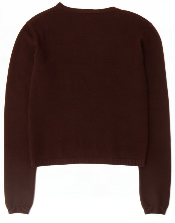 Zara Womens Cardigan Sweater UK 12 Medium Brown Acrylic