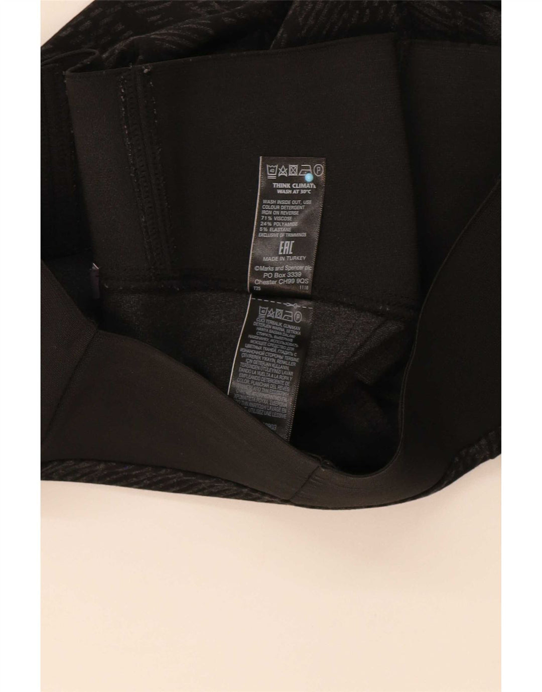 Marks & Spencer Womens Leggings UK 10 Small Black Geometric Viscose