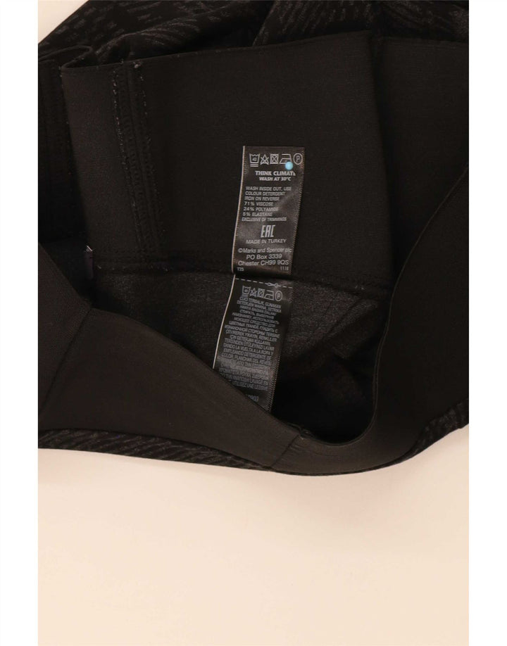 Marks & Spencer Womens Leggings UK 10 Small Black Geometric Viscose
