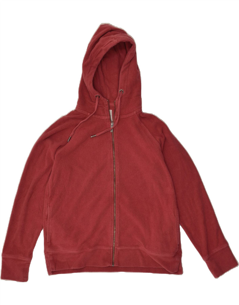 FAT FACE Womens Hooded Fleece Jacket UK 14 Medium Red Cotton | Vintage Fat Face | Thrift | Second-Hand Fat Face | Used Clothing | Messina Hembry 