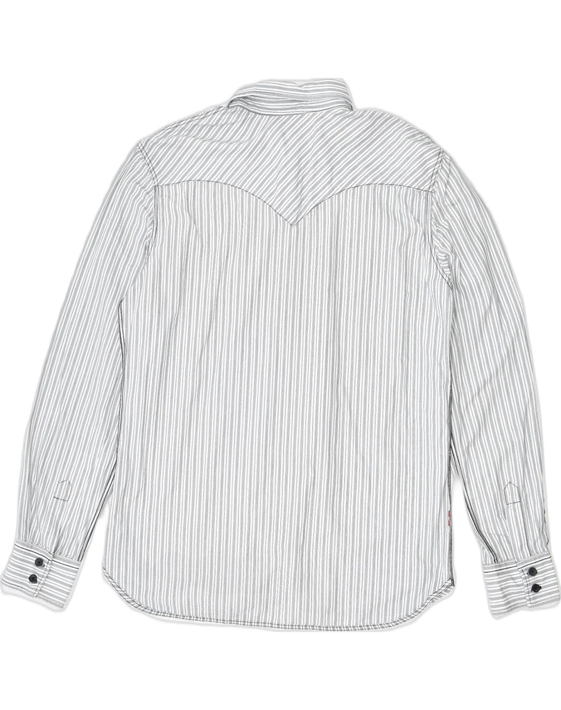 LEVI'S Mens Shirt Medium Grey Striped | Vintage | Thrift | Second-Hand | Used Clothing | Messina Hembry 