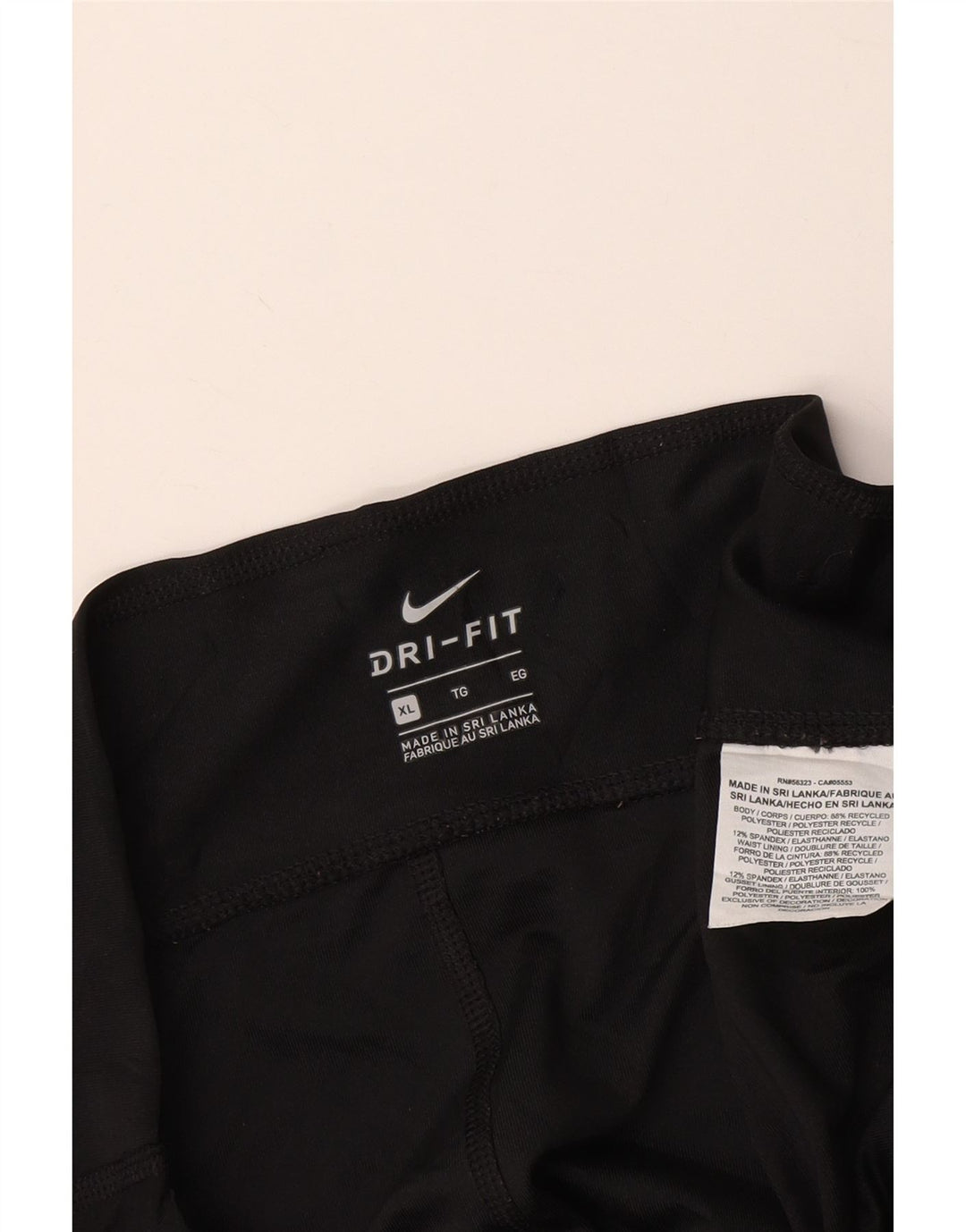 NIKE Womens Dri Fit Graphic Capri Leggings UK 18 XL  Black Polyester