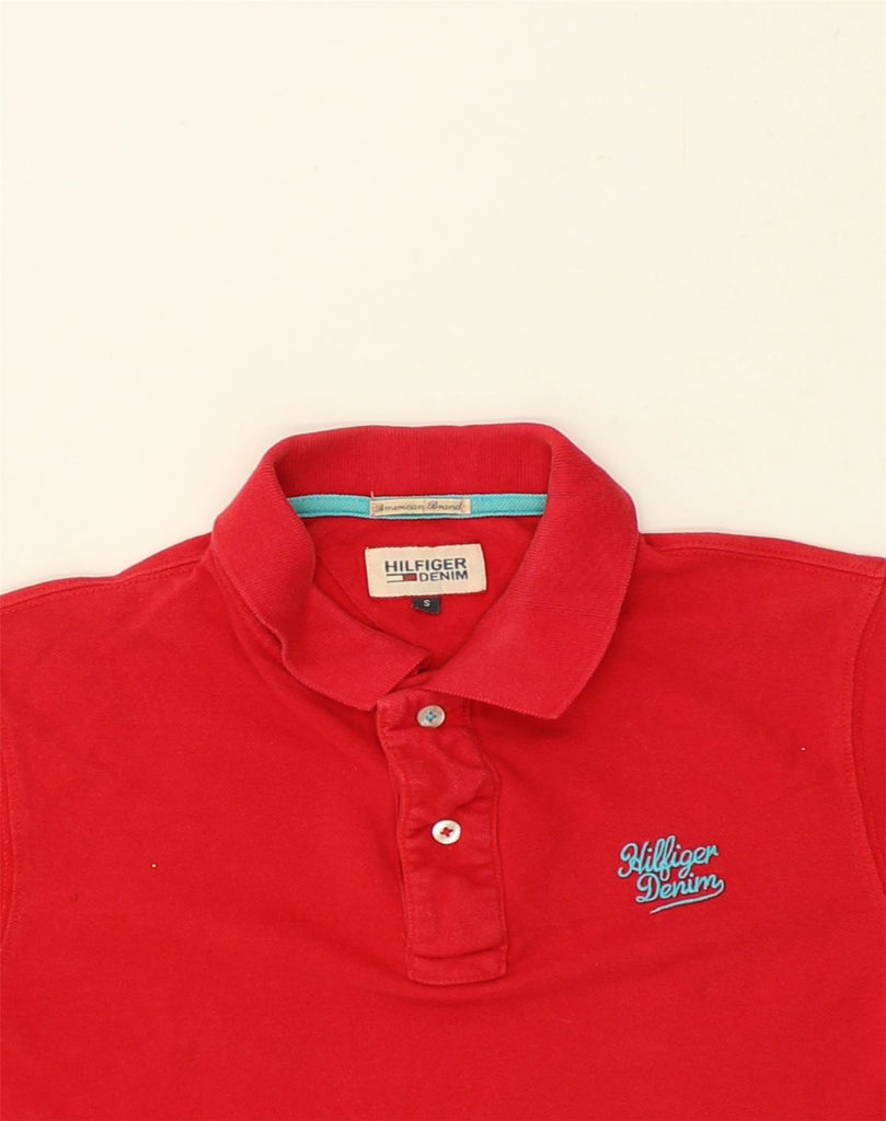 TOMMY HILFIGER Mens Polo Shirt Small Red Cotton | Vintage Tommy Hilfiger | Thrift | Second-Hand Tommy Hilfiger | Used Clothing | Messina Hembry 