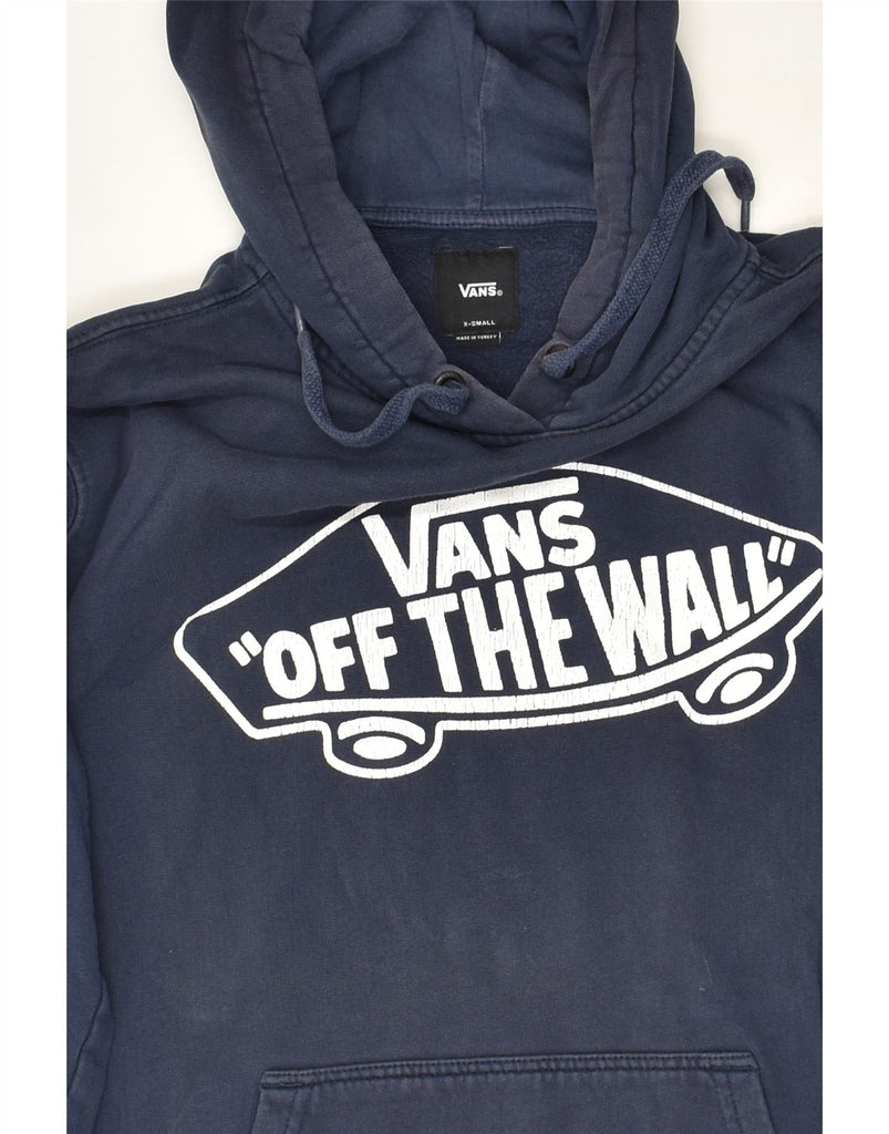 VANS Womens Oversized Graphic Hoodie Jumper UK 6 XS Navy Blue | Vintage Vans | Thrift | Second-Hand Vans | Used Clothing | Messina Hembry 