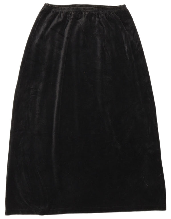 L.L.BEAN Womens Velvet A-Line Skirt Medium W28 Black Cotton