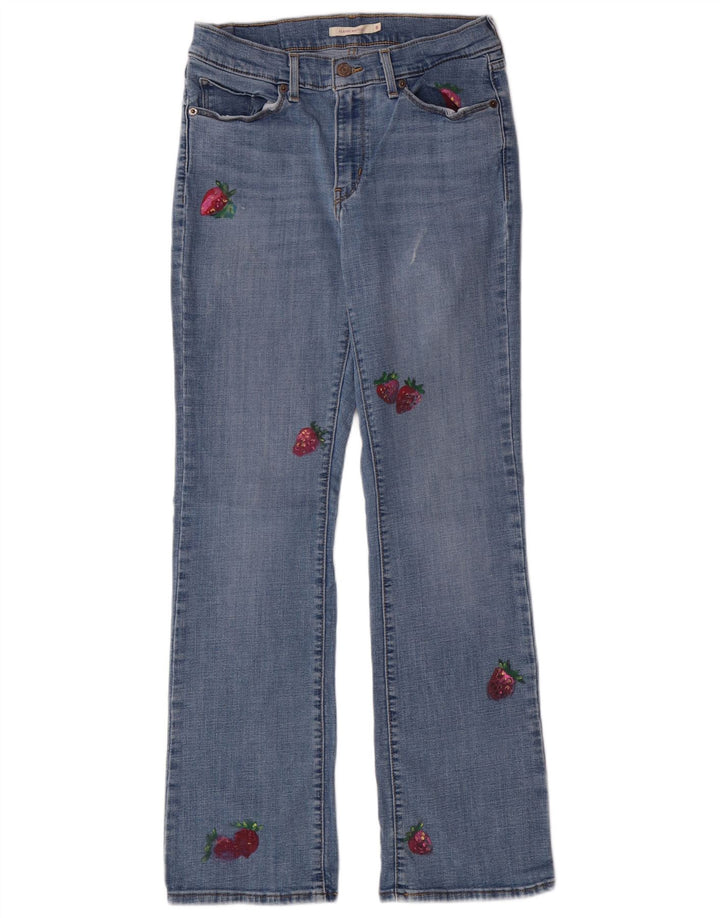Levi's Womens Graphic Bootcut Jeans US 8 Medium W29 L32 Blue Classic