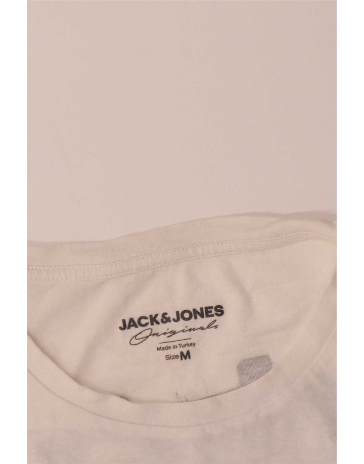 Jack & Jones Mens Graphic T-Shirt Top Medium White Cotton