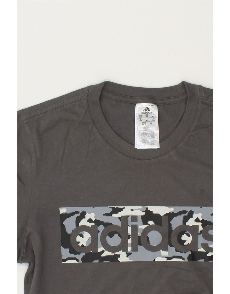 ADIDAS Mens Graphic T-Shirt Top XS Grey Cotton Vintage Adidas and Second-Hand Adidas from Messina Hembry 