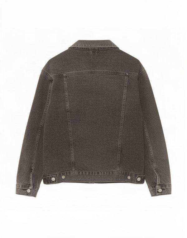 Topshop Womens Denim Jacket UK 8 Small Black Cotton