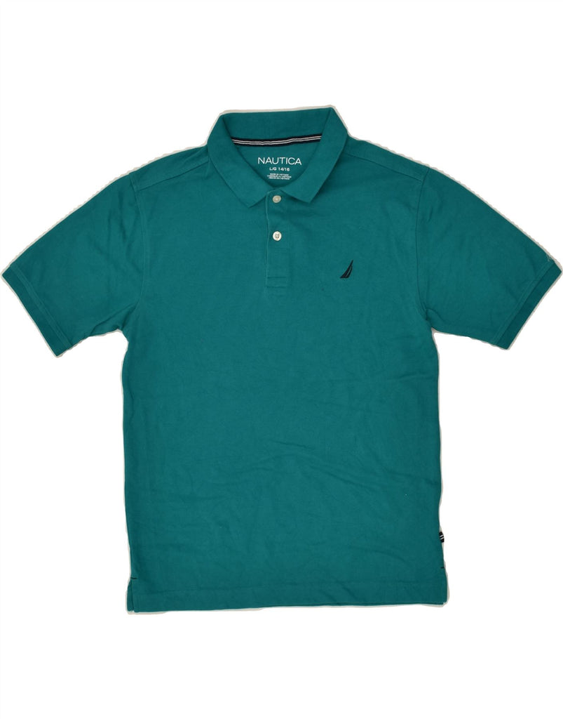 NAUTICA Boys Polo Shirt 14-15 Years Large Green Cotton | Vintage Nautica | Thrift | Second-Hand Nautica | Used Clothing | Messina Hembry 