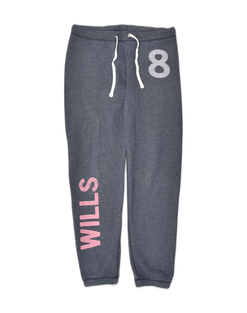 JACK WILLS Womens Graphic Tracksuit Trousers Joggers UK 8 Small Grey | Vintage Jack Wills | Thrift | Second-Hand Jack Wills | Used Clothing | Messina Hembry 