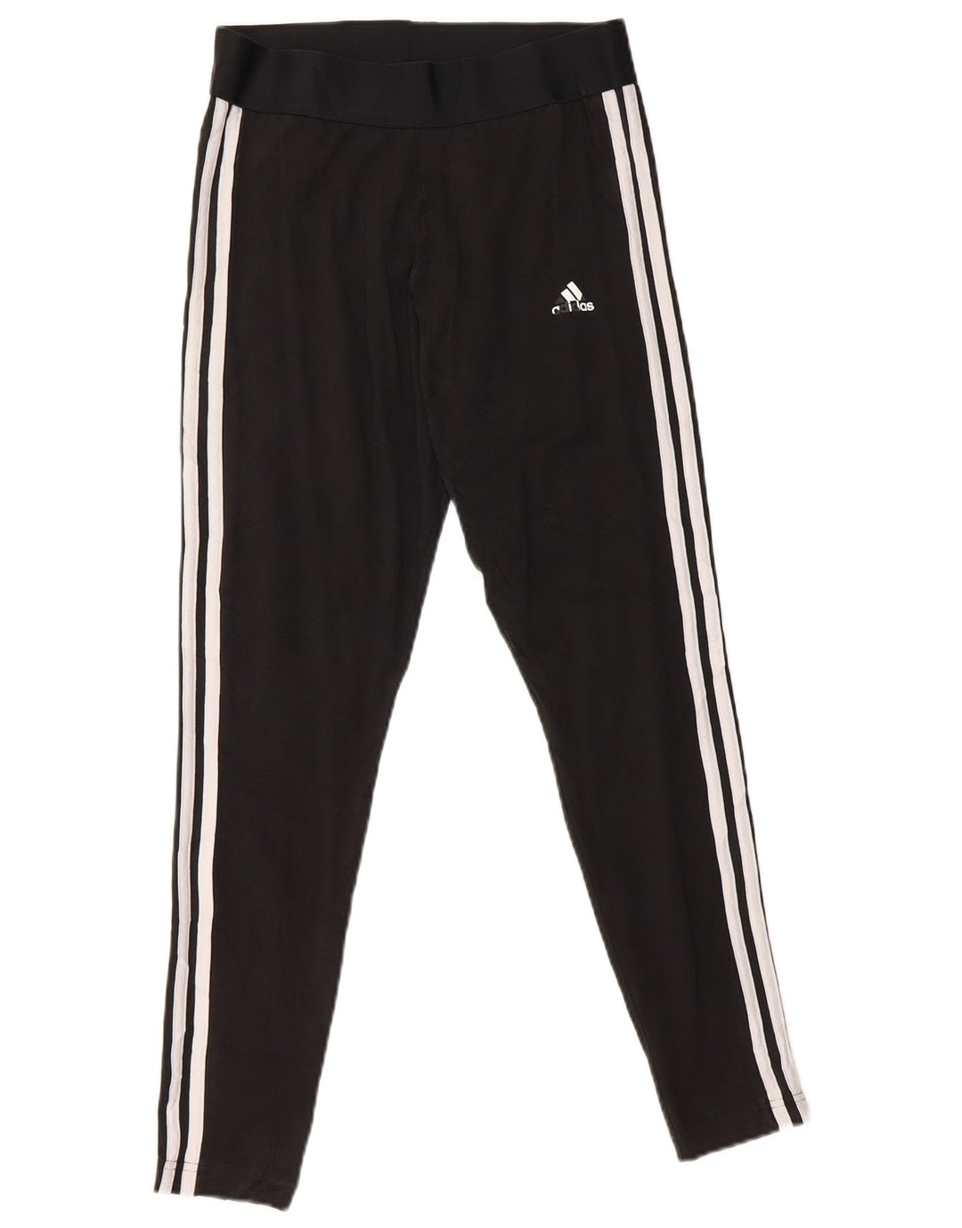 ADIDAS Womens Leggings UK 12/14 Medium  Black Cotton