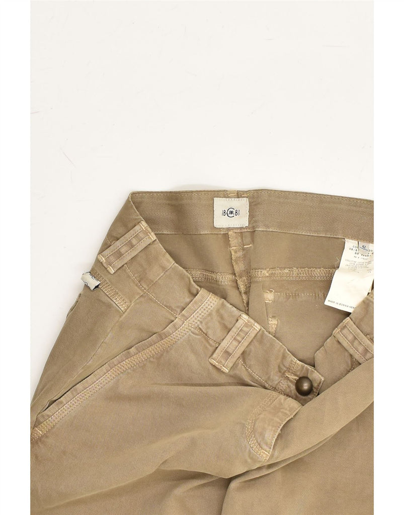 CERRUTI 1881 Womens Straight Capri Trousers IT 42 Medium W30 L21 Brown | Vintage Cerruti 1881 | Thrift | Second-Hand Cerruti 1881 | Used Clothing | Messina Hembry 