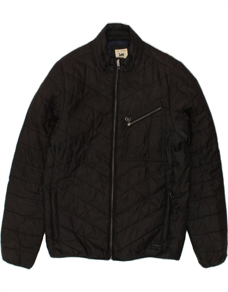 LEE Mens Padded Jacket UK 38 Medium Black Polyester | Vintage Lee | Thrift | Second-Hand Lee | Used Clothing | Messina Hembry 