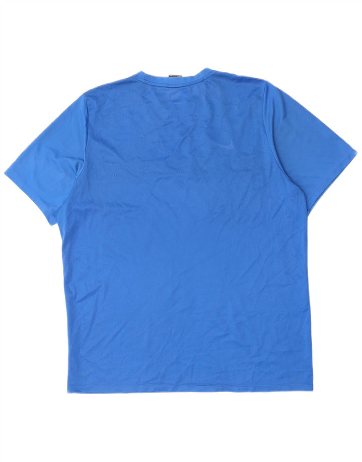NIKE Mens Dri Fit T-Shirt Top 2XL Blue Colourblock Polyester