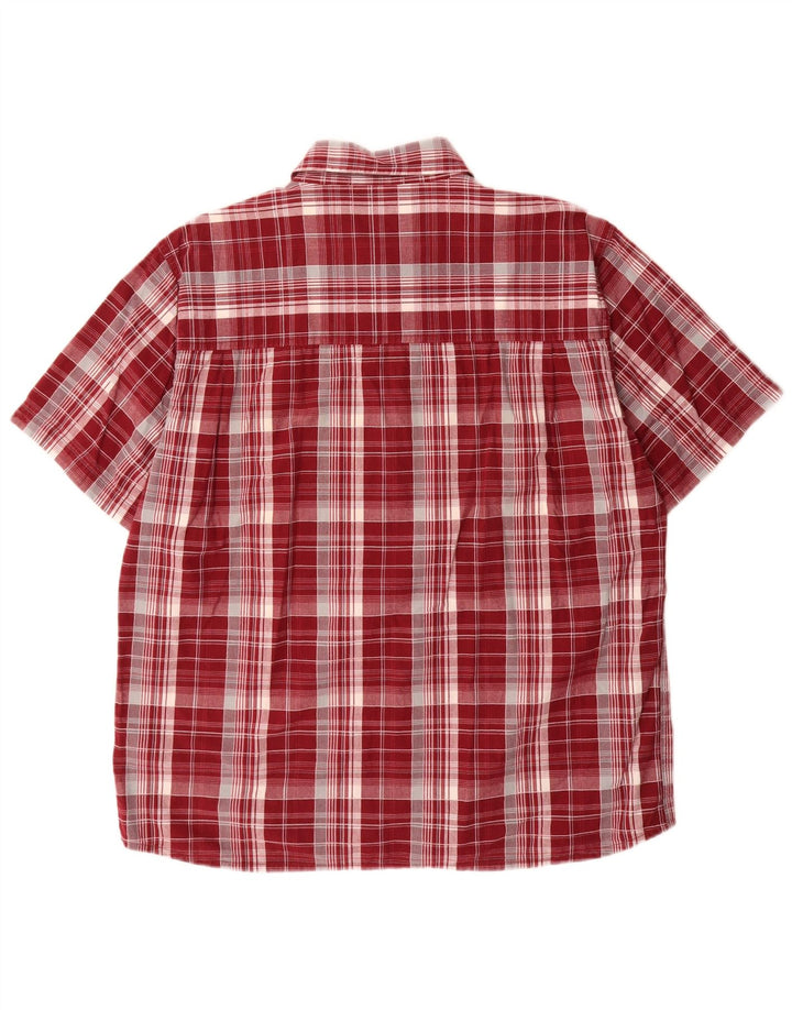 Wrangler Mens Short Sleeve Shirt XL Red Check Cotton