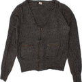J. CREW Girls Crop Cardigan Sweater 10-11 Years Medium Grey Wool Vintage J. Crew and Second-Hand J. Crew from Messina Hembry 